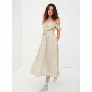 For Love & Lemons Floral Sibylla Midi Dress